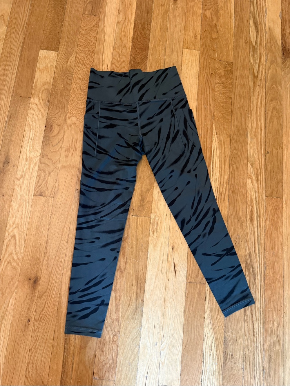 Athleta Black and Charcoal Zebra-Print High-Rise Leggings